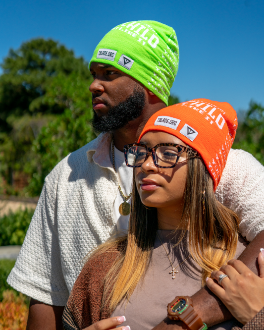 God's Child Beanies (2 For $30) (Lime Green & Light Orange) (Unisex)